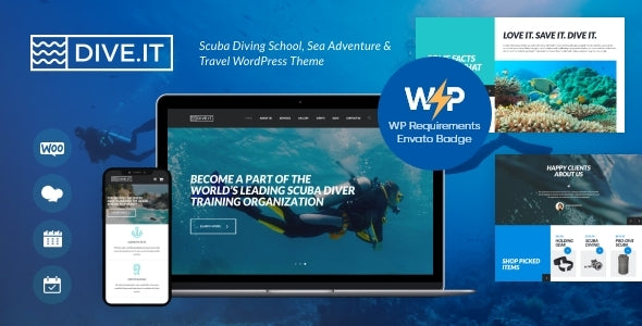 DiveIt v1.4.4 - Scuba Diving School, Sea Adventure & Travel WordPress Theme
