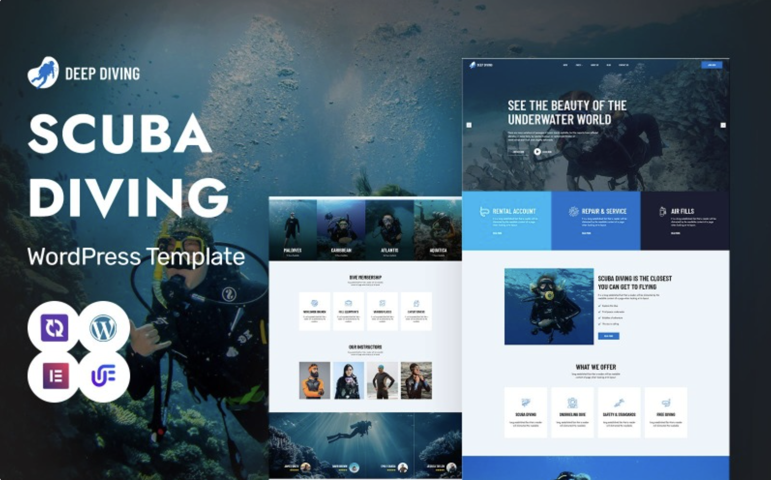 DiveIt v1.4.4 - Scuba Diving School, Sea Adventure & Travel WordPress Theme