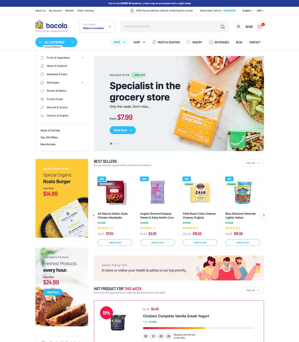 Bacola v1.5.8 - Grocery Store and Food eCommerce Theme