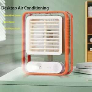 Portable Desktop Air Conditioner Usb Mini Air Cooler Fan Water Cooling Fan With 3 Speed Spray Humidifier Purifier For Car & Home Rechargeable
